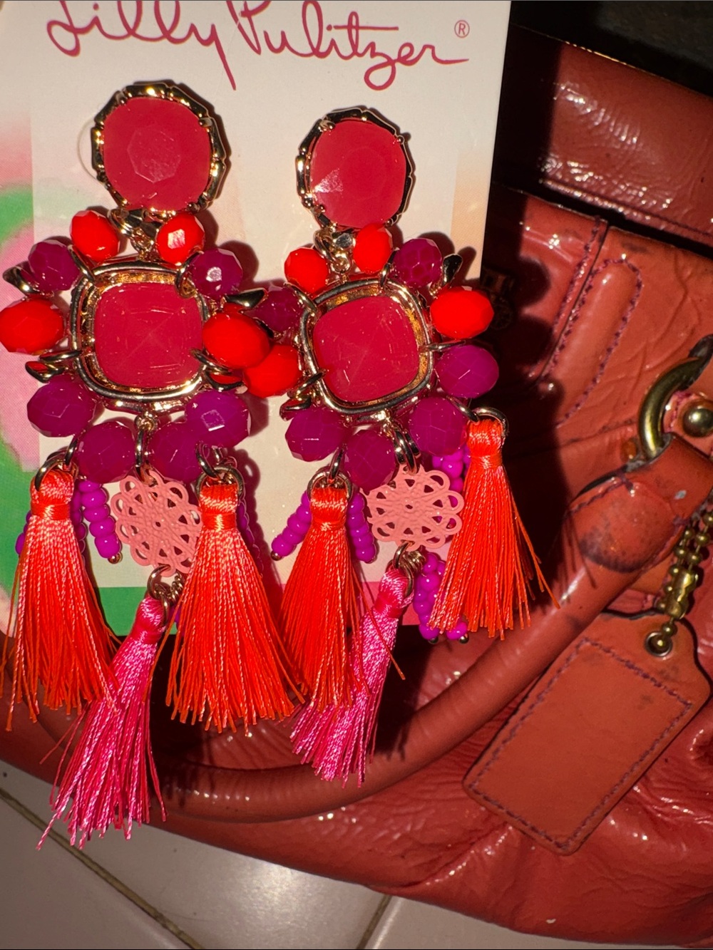 Lilly Pulitzer STATEMENT tassel earrings - Picture 8 of 8
